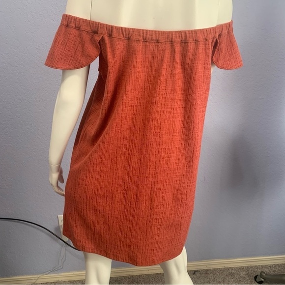 Madewell Fluttery Off-The-Shoulder Texture And Thread Mini Dress - Picture 5 of 6